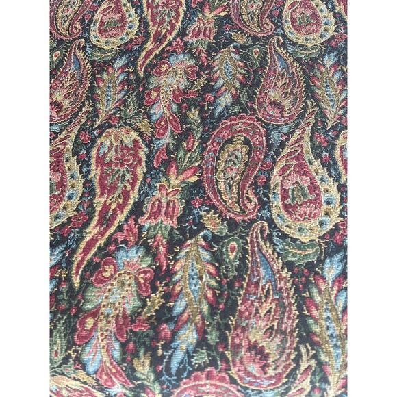 Vintage Tapestry Fabric 4 Yards Paisley Upholstery Bohemian Jacquard Brocade - Picture 5 of 10